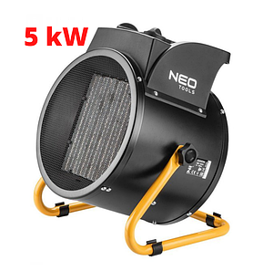 Теплова гармата електрична Neo Tools 5кВт 80м кв 588м куб/год 380В керамічний нагрів. елемент (PTC) чорний