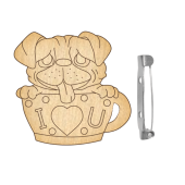 Заготівка для броші No045.Закохана собачка-3, фото 1