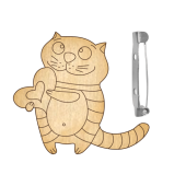 Заготівка для броші No058.Кіт із серцем-2, фото 1