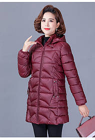 Куртка жіноча бордова демисезонна з капюшоном 3XL(UA48)