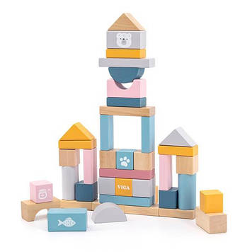 Кубики Viga Toys PolarB Дерев'яні блоки 60 шт., 2,5 см (44010)