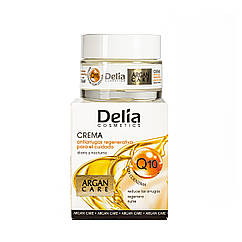 Крем для обличчя Delia Cosmetics Argan Care, регенеруючий проти зморшок з коензимом Q10