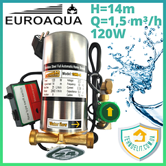 Підвищуючий безшумний насос для підвищення тиску води у квартирі у водопроводі Euroaqua 15WB-14