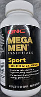 GNC, Mega Men Sport Essentials One Daily Multi (60 таб.), чоловічі вітаміни