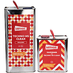 Лак акриловий стійкий до подряпин METHOD Techno HS Clear, 5 л + 2,5 л Комплект