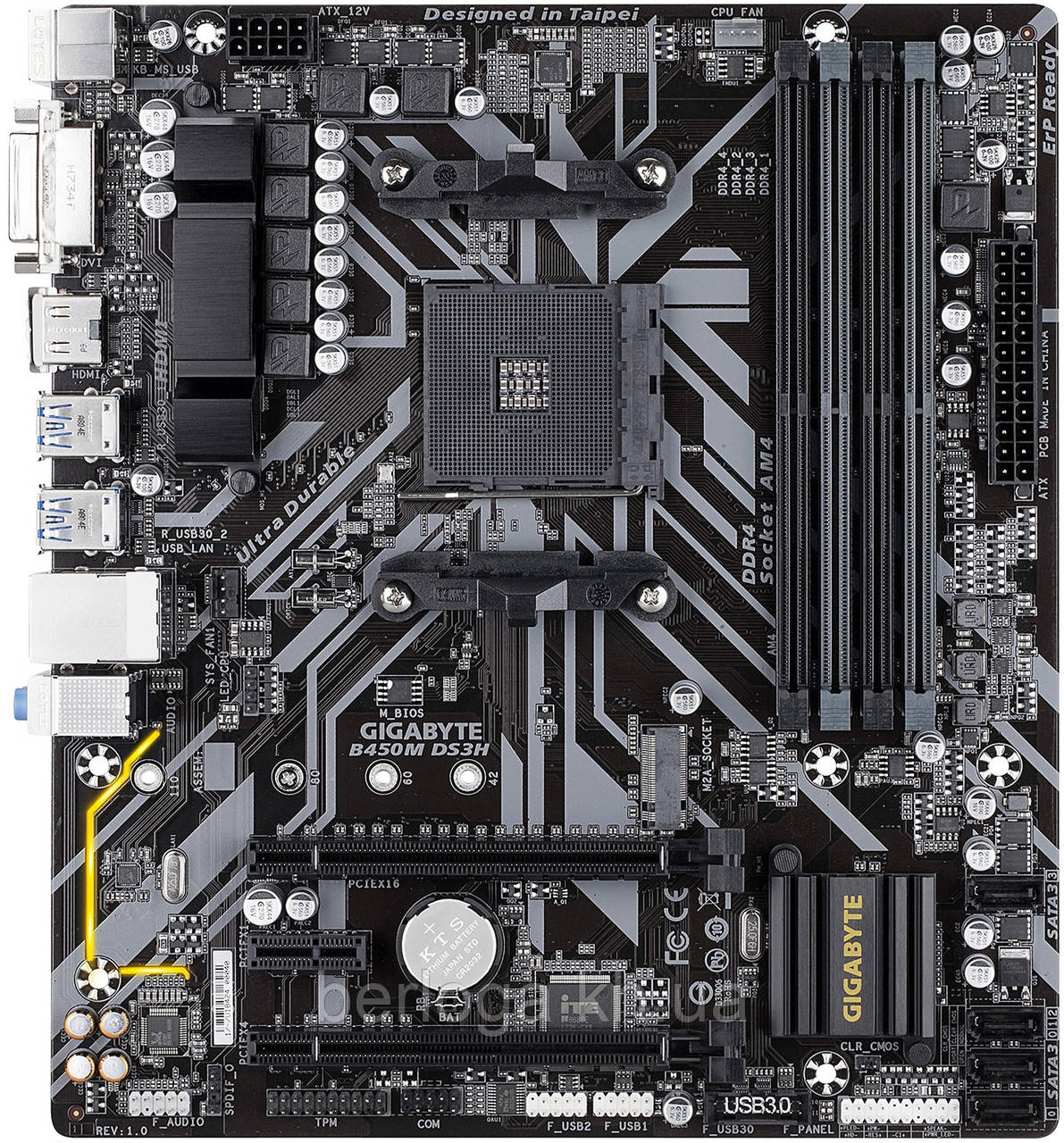 Материнська плата GIGABYTE B450M DS3H, фото 1