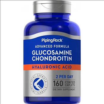 Суглоби та сухожилля  Piping Rock Advanced Glucosamine Chondroitin Hyaluronic Acid (160 Caplets)