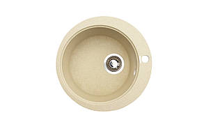 Кругла кухонна мийка Granitika Round R454520 пісок 45х45х20, фото 3