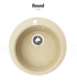 Кругла кухонна мийка Granitika Round R454520 пісок 45х45х20