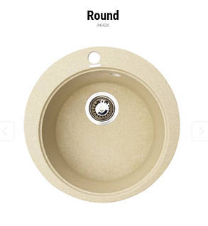 Кругла кухонна мийка Granitika Round R454520 пісок 45х45х20, фото 2