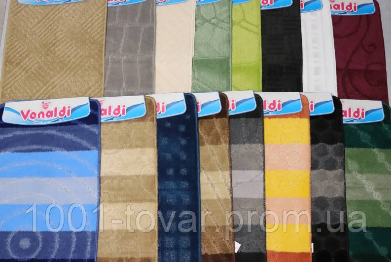 Набір з 2-х килимків у ванну Vonaldi 80х50 і 40х50 см., виробництво Туреччина