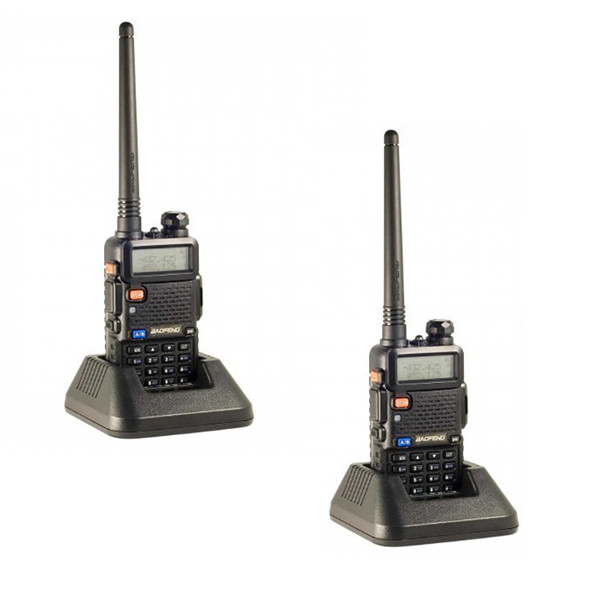 Комплект 2 шт Рація портативна Baofeng UV-5R VHF/UHF 8 Ватів до 10 км + Гарнітура