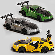 Машинка Порше, іграшка 1:32 (жовтий, сірий, зелений, 16 см, інерція, світло, звук) 02115