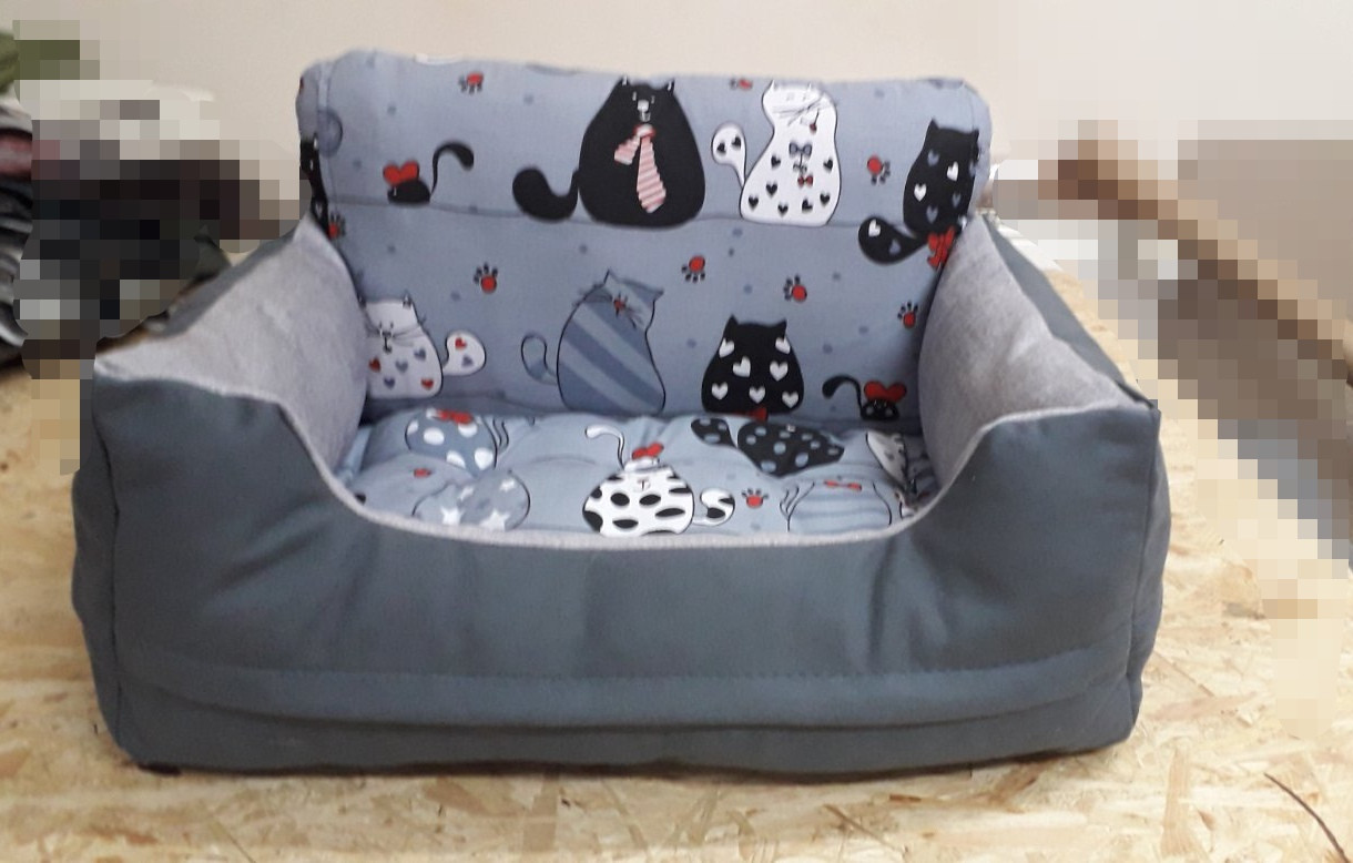 М'яке місце лежанка ліжко (40*30см, на блискавках в бортах) для кота собаки з меблевої тканини