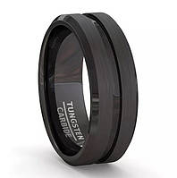 Чоловіче жіноче кільце з акриловою чорною вставкою 16-23