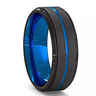 Чоловіче жіноче кільце з акриловою синьою вставкою 16-23