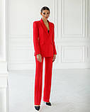 Класичний жіночий костюм Люкс червоний (різні кольори) XS S M L, фото 4