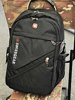 Рюкзак городской 8810 SwissGear Wenger с USB и AUX швейцарский Чёрный (