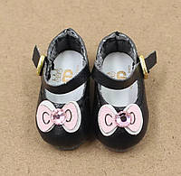Туфли для куклы Блайз обувь с бантиком или котиком 3,2х1,4 см Черный с бантиком