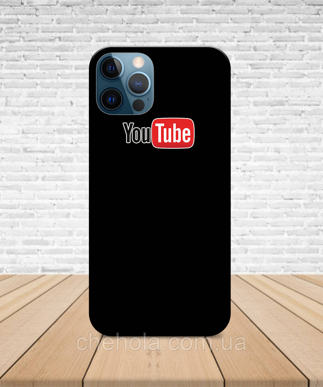 Матовий Чохол iPhone 13 Mini Youtube чорний з принтом