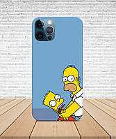 Матовый Чехол iPhone 13 Mini Барт Гомер Симпсон с принтом