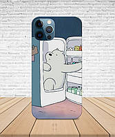 Матовый Чехол iPhone 13 Mini Белый We bare bears с принтом