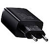 Швидка мережева зарядка Baseus Compact Quick Charger 2xUSB U+C 30W Black (CCXJ-E01) Гарантія!, фото 8