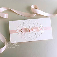 Gift box Pino персиковый Конверт на свадьбу, день рождения, юбилей