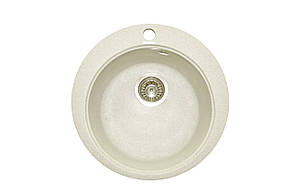 Кругла кухонна мийка Granitika Round R454520 льон 45х45х20, фото 3
