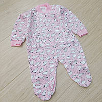 62 2-4 місяці (68) теплий трикотажний комбінезон чоловічок для малючків на байці з начосом футер 8003 РЗВЖ