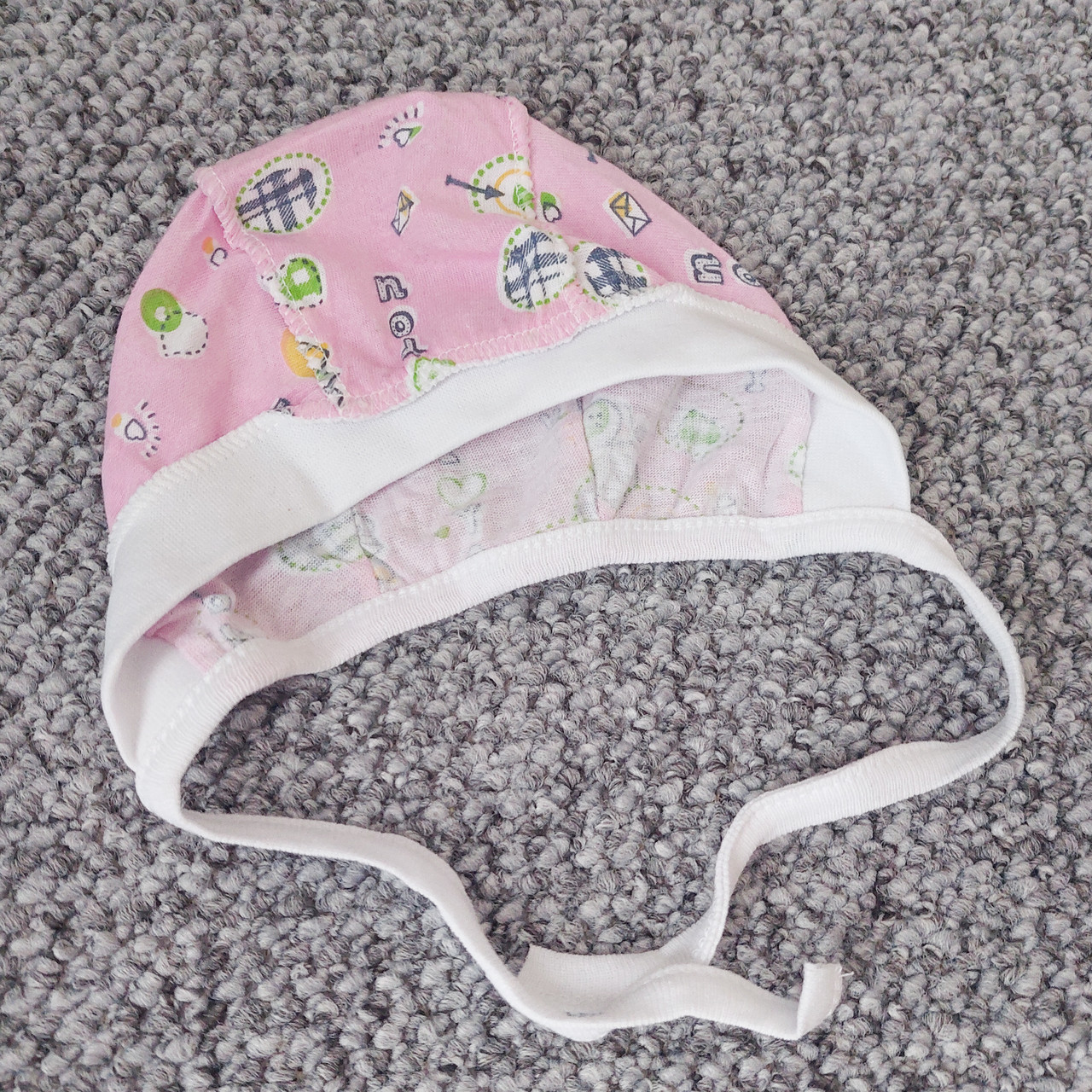 1-3 р 38 (62) тонкий бавовняний чепчик для новонароджених тоненька шапочка для малючка із зав'язками 4000 РЗВЖ