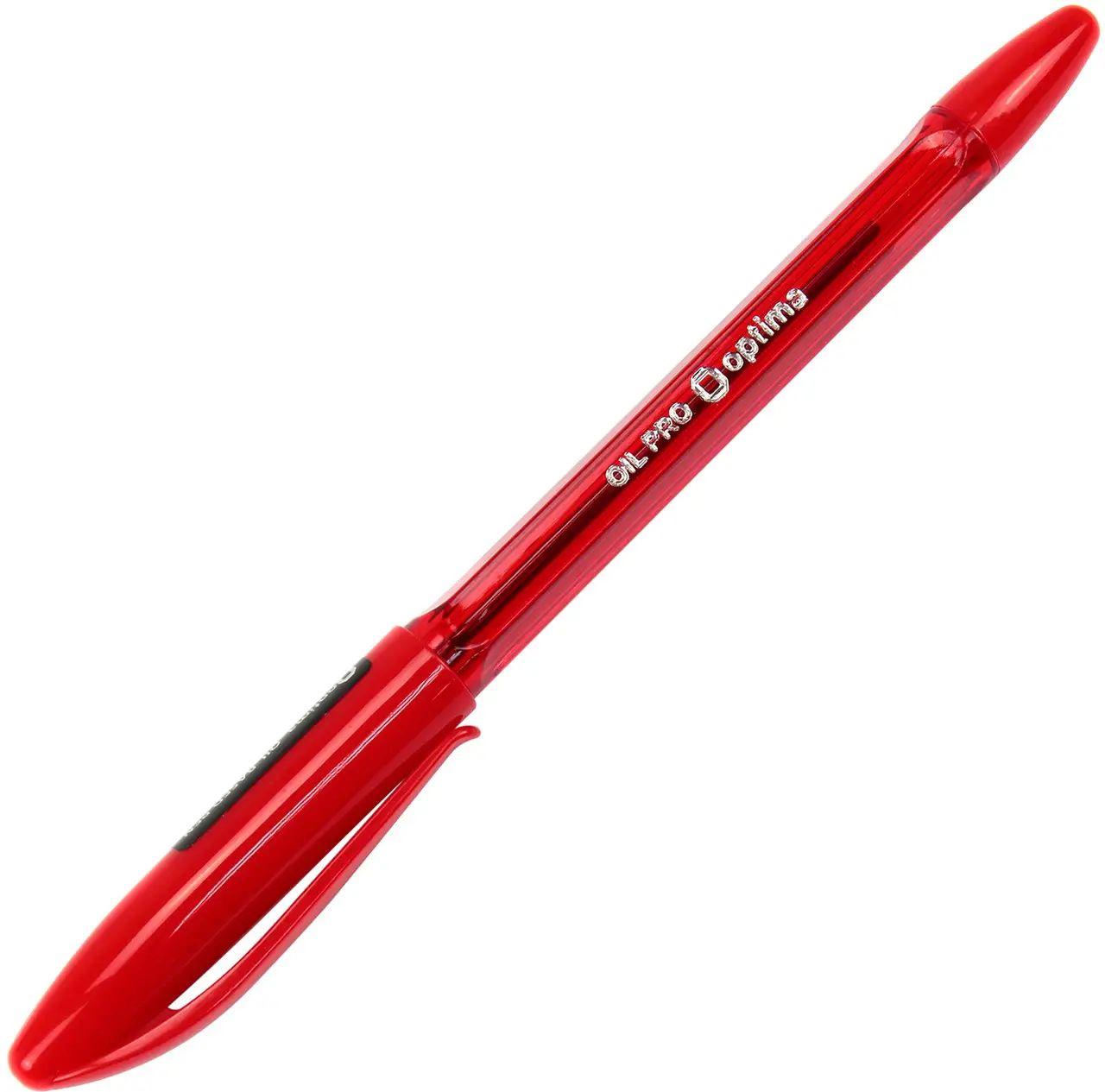 Ручка олійна Optima OIL PRO червоний 0.5 мм (O15616-03), фото 1