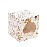 Коробка 90х90х90 (на 1 капкейк) з вікном "Merry Christmas"