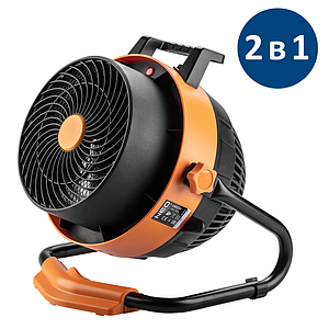Вентилятор-обігрівач Neo Tools 2в1 2.4кВт 35-50м кв 460м куб/год ручне регулювання чорно-помаранчевий