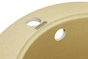 Кругла кухонна мийка Granitika Round R454520 беж 45х45х20, фото 2