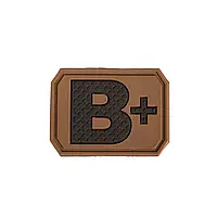 Нашивка на липучці Sturm Mil-Tec Blood Type Patch B Positive PVC 3D Dark Coyote єдиний