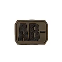 Нашивка на липучці Sturm Mil-Tec Blood Type Patch AB Negative PVC 3D Olive єдиний