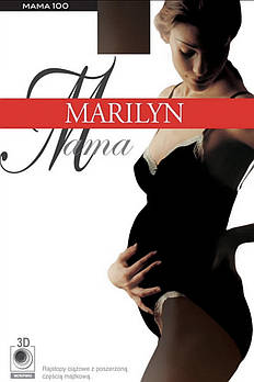 Колготки для вагітних 100 ден зі вставкою для животика Marilyn Mama 100 чорного кольору 1/2 3/4