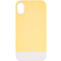 Чехол TPU+PC Bichromatic для Apple iPhone X / XS (5.8") Creamy-yellow / White