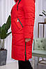 Червона зимова жіноча куртка з хутром., фото 2
