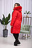 Червона зимова жіноча куртка з хутром., фото 4