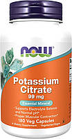 Цитрат калия 99 мг (Potassium Citrate) NOW Foods 180 растительных капсул