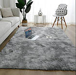 Логотиповий пухнастий килимок травка Люкс 150*200 см. Мармуровий, фото 2