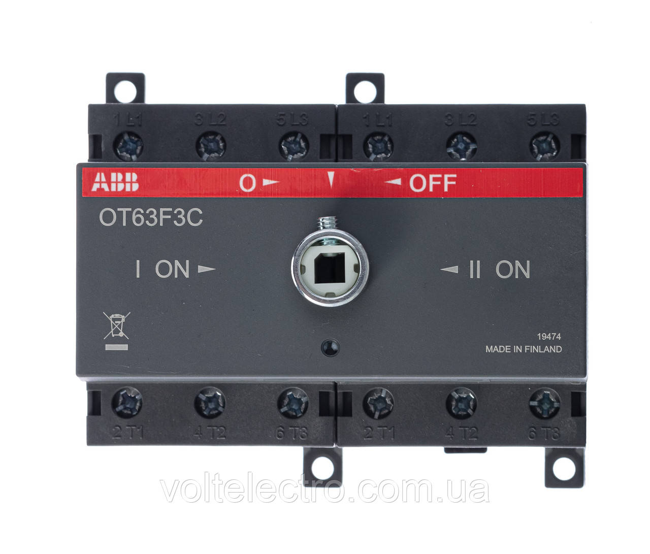 Перемикач навантаження ABB 1-0-2 OT63F3C 63 А 690 В 1SCA105338R1001
