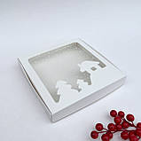 Коробка для пряника, 200*200*30 мм, з вікном "Будиночок", біла, фото 4