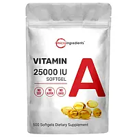 Vitamin A, 500 Softgels Витамин А, 500 желатиновых капсул, срок до 29/09/2024