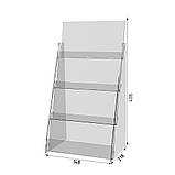 Підставка EKOSTAR для листівок 4 яруси ширина 215 мм, фото 2