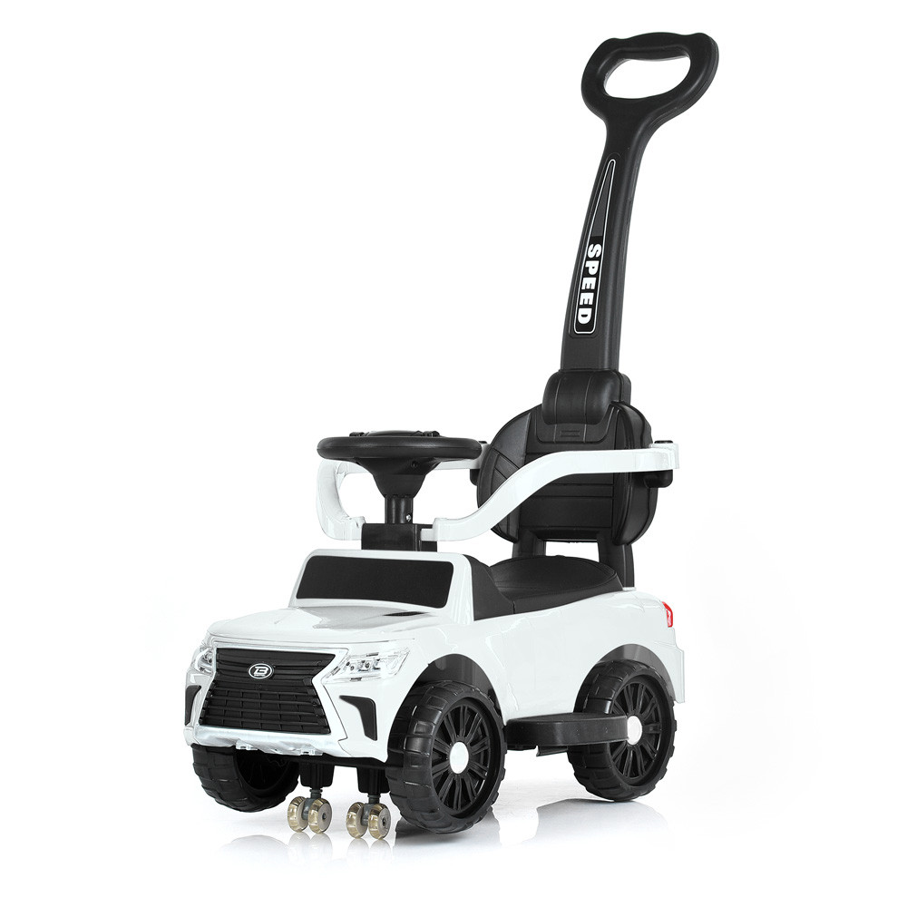 Каталка Толокар Bambi Racer M 4808EL-1 Білий з батьківською ручкою і захисним бортиком, фото 1