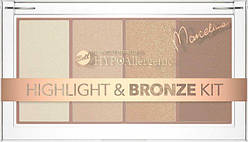 Палетка хайлайтерів і бронзерів для обличчя Bell HYPOAllergenic Highlight & Bronze Kit by Marcelina