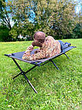 Розкладачка НАТО до 200 кг складне ліжко для військових, розкладачка армійська Натовська з чохлом для зберігання, фото 4